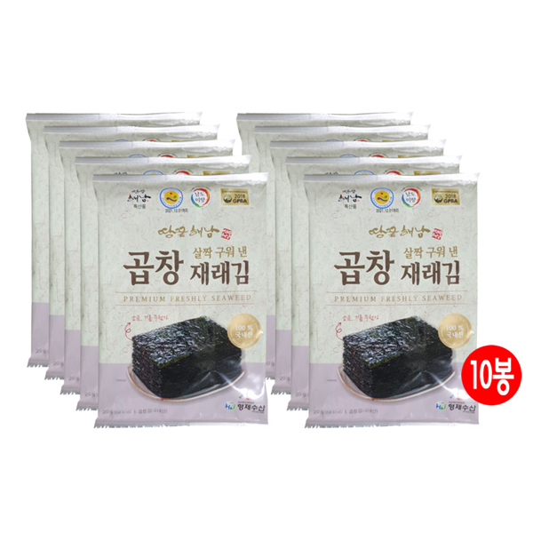 살짝구운 곱창재래김(5매) 10봉