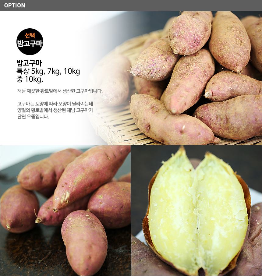 꿀고구마 3kg 한입(20g-50g)